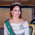  La princesse Sofia de Suède lors du dîner officiel donné au palais Drottningholm à Stockholm le 13 novembre 2018 pour la visite officielle du président italien Sergio Mattarella et sa fille Laura. 