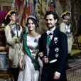  La princesse Sofia et le prince Carl Philip de Suède lors du dîner officiel donné au palais Drottningholm à Stockholm le 13 novembre 2018 pour la visite officielle du président italien Sergio Mattarella et sa fille Laura. 