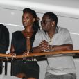 P. Diddy et Kim Porter lors d'une soirée en famille sur le yacht du chanteur à Saint-Barthélemy, le 27 décembre 2010