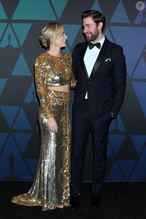 Emily Blunt et son mari John Krasinski - 10ème soirée annuelle des Governors Awards au Hollywood and Highland Center à Hollywood, Los Angeles, le 18 novembre 2018.