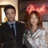 Exclusif - Hugo Philip et sa compagne Caroline Receveur lors du cocktail dînatoire expérimental "Guitar Players Show" organisé à la boutique Mad Lords "House of jewelry", située rue Saint Honoré. Paris, le 22 novembre 2018. © Pierre Perusseau/Bestimage