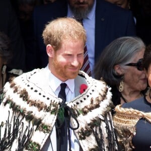 Le prince Harry, duc de Sussex, et Meghan Markle, duchesse de Sussex (enceinte) visitent Te Papaiouru Marae à Rotorua, Nouvelle Zélande le 31 octobre 2018.