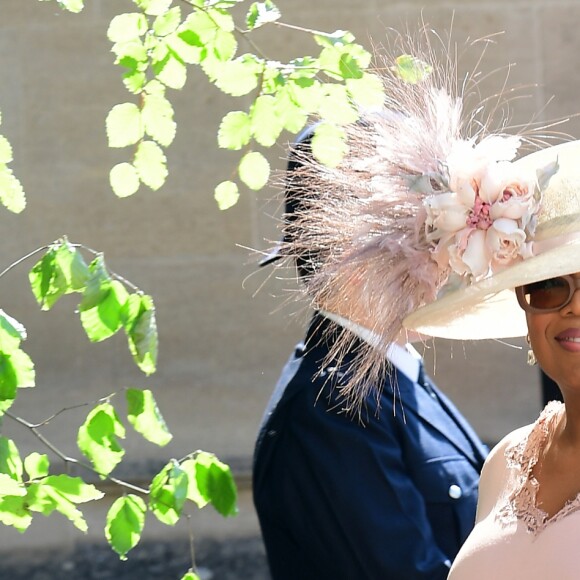 Oprah Winfrey - Les invités arrivent à la chapelle St. George pour le mariage du prince Harry et de Meghan Markle au château de Windsor, Royaume Uni, le 19 mai 2018.