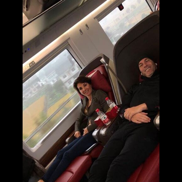 Zinédine Zidane avec son épouse Véronique dans un train en Chine. (photo postée sur Instagram le 28 novembre 2018).