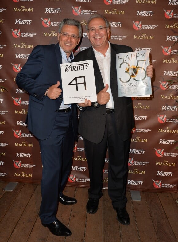 Exclusif - Samuel Hadida et Victor Hadida - Cannes le 19 05 2014 - 35e anniversaire de Metropolitan Filmexport sur la plage Magnum en partenariat du magazine Variety à Cannes.