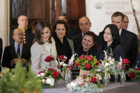 La reine Letizia d'Espagne assistait au 40e anniversaire de l'Institut national de l'emploi à Madrid le 28 novembre 2018.