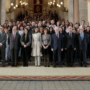 La reine Letizia d'Espagne assistait au 40e anniversaire de l'Institut national de l'emploi à Madrid le 28 novembre 2018.