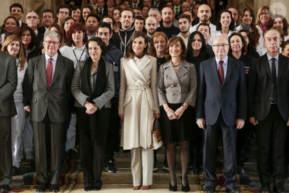 La reine Letizia d'Espagne assistait au 40e anniversaire de l'Institut national de l'emploi à Madrid le 28 novembre 2018.