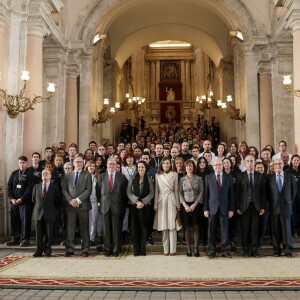 La reine Letizia d'Espagne assistait au 40e anniversaire de l'Institut national de l'emploi à Madrid le 28 novembre 2018.