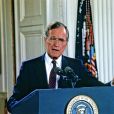  George H.W. Bush en conférence de presse à la Maison blanche le 4 juin 1992. L'ancien président des Etats-Unis est mort à l'âge de 94 ans le 30 novembre 2018. 