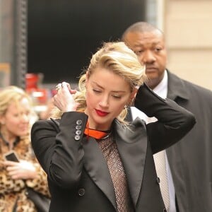 Amber Heard aux studios AOL Build pour faire la promotion du film Aquaman à New York, le 3 décembre 2018.