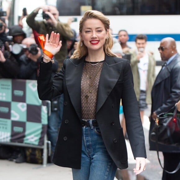 Amber Heard aux studios AOL Build pour faire la promotion du film Aquaman à New York, le 3 décembre 2018.