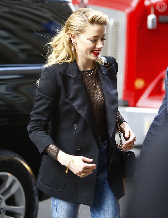 Amber Heard arrive aux studios Sirius à New York le 3 décembre 2018.