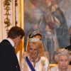 Camilla Parker Bowles, duchesse de Cornouailles, le prince Charles, prince de Galles, la reine Elisabeth II d'Angleterre - La famille royale d'Angleterre accueille les invités lors d'une réception pour les membres du corps diplomatique au palais de Buckingham à Londres le 4 décembre 2018.