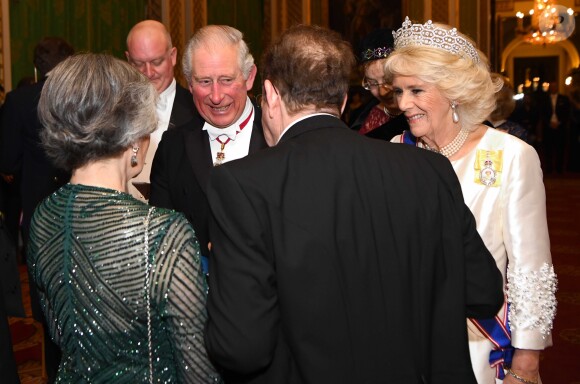 Le prince Charles, prince de Galles, Camilla Parker Bowles, duchesse de Cornouailles - La famille royale d'Angleterre accueille les invités lors d'une réception pour les membres du corps diplomatique au palais de Buckingham à Londres le 4 décembre 2018.
