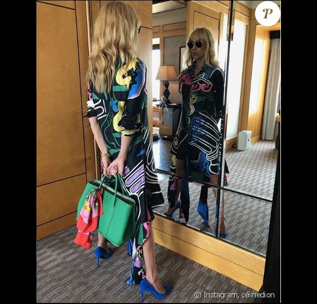 Céline Dion prend la pose avec sa nouvelle coupe à Tokyo au Japon, le 26 juin 2018