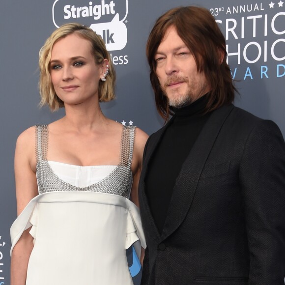 Diane Kruger et son compagnon Norman Reedus lors des "23ème Critics Choice Awards" au Barker Hangar à Los Angeles, le 11 janvier 2018. © Chris Delmas/Bestimage