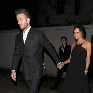 David Beckham et sa femme Victoria Beckham sont allés à l'after-party des British Fashion Awards à Londres, le 10 décembre 2018.