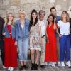 Bernard Menez et les jeunes talents Cannes ADAMI: Soulaymane Rikiba, Sarah-Megan Allouch, Suzanne Rault-Balet, Claire Chust, Zoé Fauconnet, Maxime Pambet, Louise Blachère et Jean-Baptiste Sagory lors de la cérémonie d'ouverture du 20ème festival de la fiction audiovisuelle de la Rochelle, France, le 13 septembre 2018. © Patrick Bernard/Bestimage