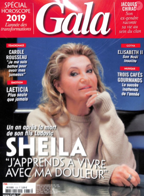 Sheila a accordé une interview au magazine Gala, dans le numéro 1333 en date du 26 décembre 2018.