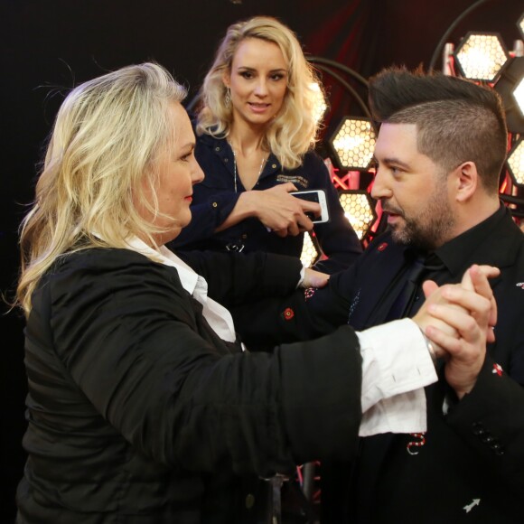 Exclusif - Valérie Damidot, Elodie Gossuin-Lacherie et Chris Marques - Dans les coulisses de l'engistrement l'émission "Tout le monde chante contre le cancer : les stars relèvent le défi" au Palais des Sports à Paris, le 11 décembre 2018. Diffusion prévue le 3 janvier 2019 à 21h sur W9 © Ausset Lacroix- Guignebourg / Bestimage