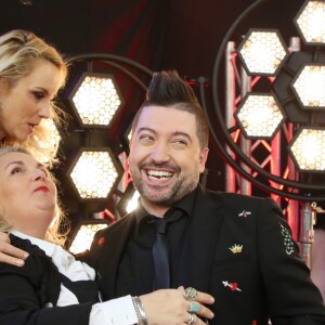 Exclusif - Elodie Gossuin-Lacherie (Miss France 2001), Valérie Damidot et Chris Marques - Dans les coulisses de l'engistrement l'émission "Tout le monde chante contre le cancer : les stars relèvent le défi" au Palais des Sports à Paris, le 11 décembre 2018. Diffusion prévue le 3 janvier 2019 à 21h sur W9 © Ausset Lacroix- Guignebourg / Bestimage