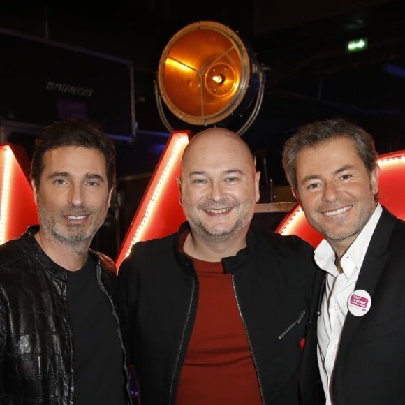 Exclusif - Richard Orlinski, Sébastien Cauet et Jérôme Anthony - Dans les coulisses de l'engistrement l'émission "Tout le monde chante contre le cancer : les stars relèvent le défi" au Palais des Sports à Paris, le 11 décembre 2018. Diffusion prévue le 3 janvier 2019 à 21h sur W9 © Ausset Lacroix- Guignebourg / Bestimage