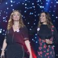 Exclusif - Sandrine Quétier et Zazie - Enregistrement de l'émission "Tout le monde chante contre le cancer : les stars relèvent le défi" au Palais des Sports à Paris, le 11 décembre 2018. Diffusion le 3 janvier 2019 à 21h sur W9.