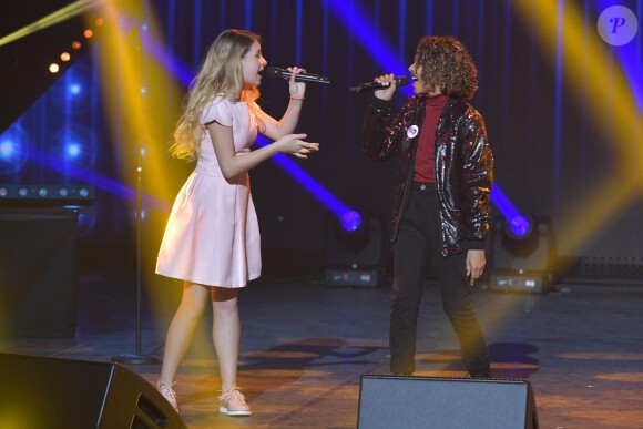 Exclusif - Kids United - Enregistrement de l'émission "Tout le monde chante contre le cancer : les stars relèvent le défi" au Palais des Sports à Paris, le 11 décembre 2018. Diffusion le 3 janvier 2019 à 21h sur W9.