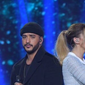 Exclusif - Slimane et Vitaa - Enregistrement de l'émission "Tout le monde chante contre le cancer : les stars relèvent le défi" au Palais des Sports à Paris, le 11 décembre 2018. Diffusion le 3 janvier 2019 à 21h sur W9.