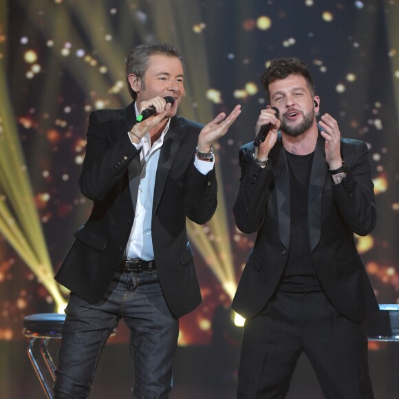 Exclusif - Jérôme Anthony et Claudio Capéo - Enregistrement de l'émission "Tout le monde chante contre le cancer : les stars relèvent le défi" au Palais des Sports à Paris, le 11 décembre 2018. Diffusion le 3 janvier 2019 à 21h sur W9.