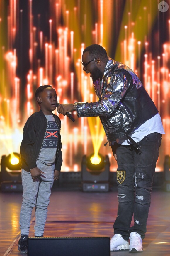 Exclusif - Maitre Gims - Enregistrement de l'émission "Tout le monde chante contre le cancer : les stars relèvent le défi" au Palais des Sports à Paris, le 11 décembre 2018. Diffusion le 3 janvier 2019 à 21h sur W9.
