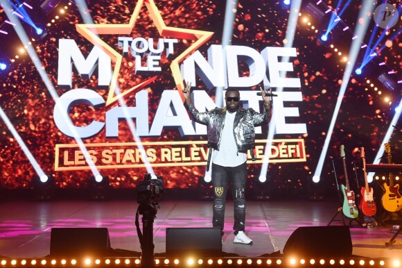 Exclusif - Maitre Gims - Enregistrement de l'émission "Tout le monde chante contre le cancer : les stars relèvent le défi" au Palais des Sports à Paris, le 11 décembre 2018. Diffusion le 3 janvier 2019 à 21h sur W9.