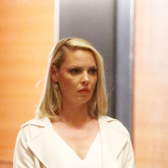 Exclusif - Katherine Heigl sur le tournage de la série Suits à Toronto le 29 avril 2018.