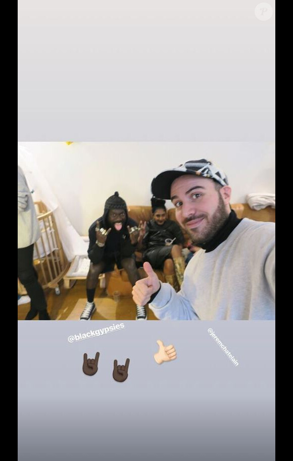 Jérémy Chatelain et sa chérie Julie lors de la baby shower en attendant l'arrivée de leur petit garçon, le 29 avril 2018.