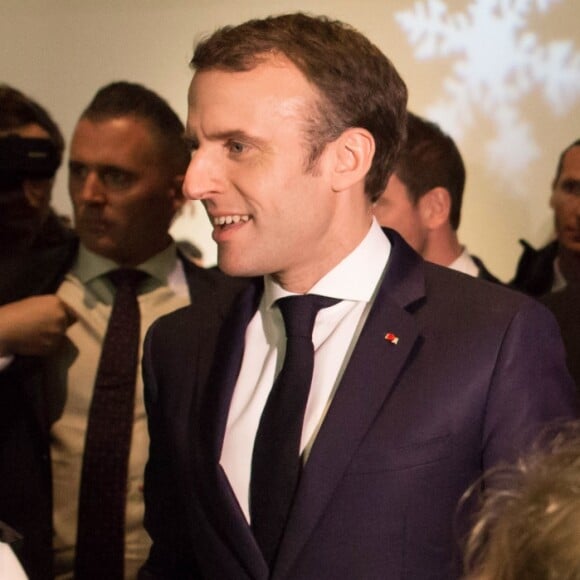 Le président de la république Emmanuel Macron et la Première Dame Brigitte Macron fêtent le Noël de l'Elysée à la Manufacture des Gobelins à Paris, le 19 décembre 2018. © Stephane Lemouton / Bestimage