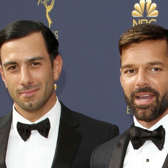 Ricky Martin et son mari Jwan Yosef au 70ème Primetime Emmy Awards au théâtre Microsoft à Los Angeles, le 17 septembre 2018