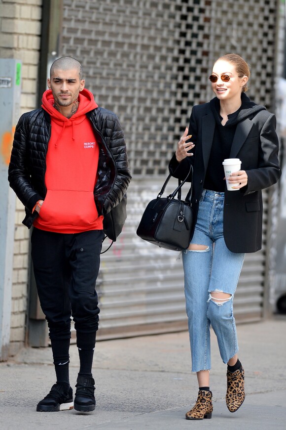 Exclusif - Gigi Hadid et Zayn Malik dans les rues de New York le 29 avril 2018.