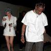 Kylie Jenner et son compagnon Travis Scott à la sortie d'un dîner romantique pour le réveillon du nouvel an à West Hollywood, Los Angeles, Californie, Etats-Unis, le 31 décembre 2018.