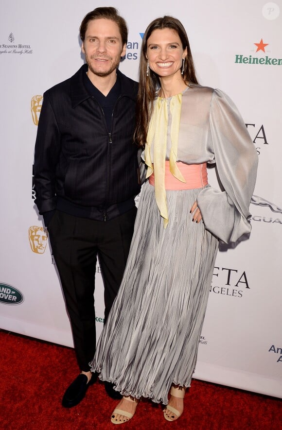 Daniel Bruhl et sa compagne Felicitas Rombold - Photocall de la soirée "BAFTA Tea Party" à Los Angeles. Le 5 janvier 2019