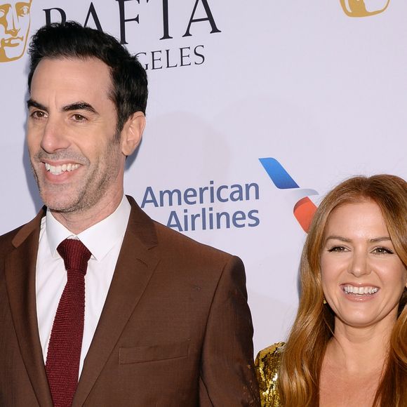 Sacha Baron Cohen et sa femme Isla Fisher - Photocall de la soirée "BAFTA Tea Party" à Los Angeles. Le 5 janvier 2019