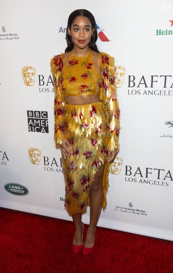 Laura Harrier à la BAFTA Tea Party, Los Angeles, le 5 janvier 2019.