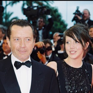 Sara Giraudeau et son père Bernard Giraudeau au Festival de Cannes, mai 2001.