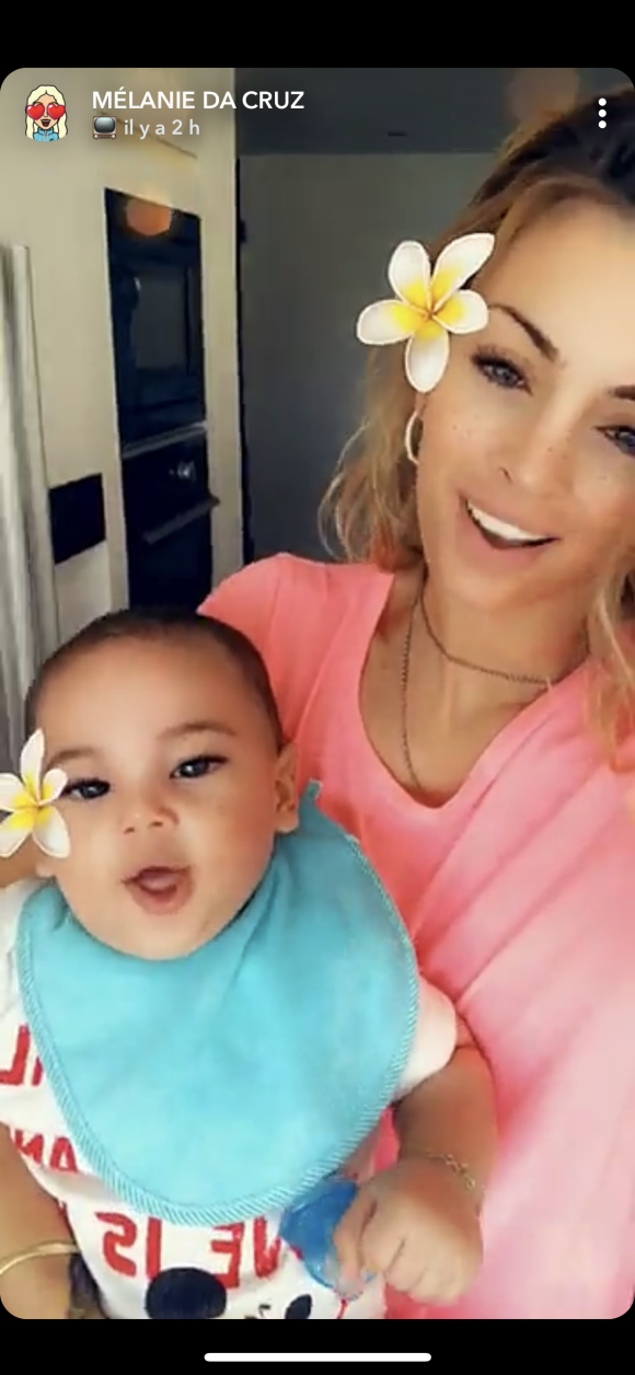 Mélanie Da Cruz en vacances en Guadeloupe avec son fils Swan en janvier 2019.