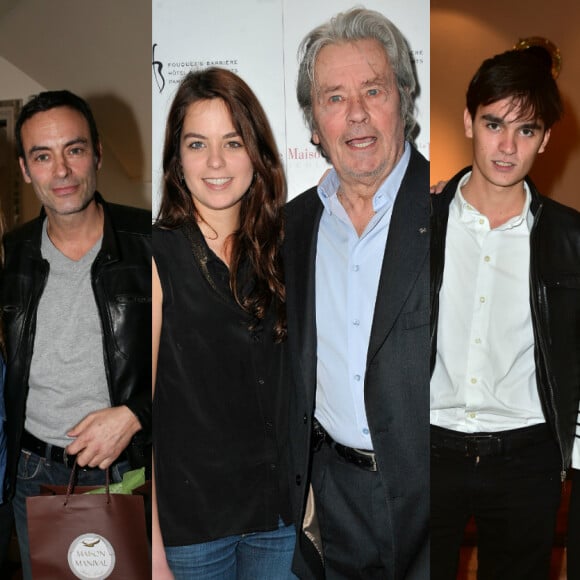 Anouchka Delon avec son père Alain Delon et ses frères Anthony et Alain-Fabien Delon.