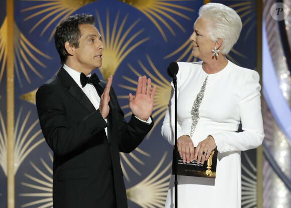 Jamie Lee Curtis et Ben Stiller aux Golden Globes, le 6 janvier 2019.
