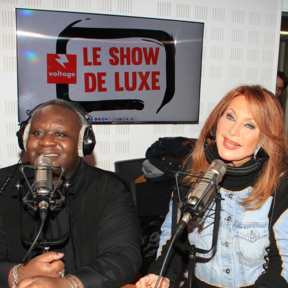 Exclusif - Magloire, Pierre-Jean Chalençon et Julie Pietri lors de l'émission "Le Show de Luxe" sur la Radio Voltage à Paris, France, le 26 novembre 2018. © Philippe Baldini/Bestimage