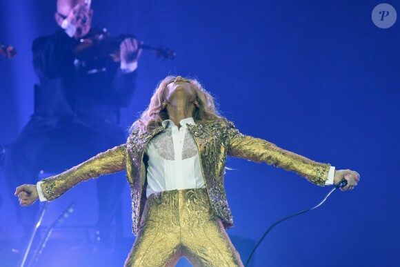 Celine Dion en concert lors de sa tournée "Celine Dion Live 2018" au Qudos Bank Arena de Sydney en Australie le 27 juillet 2018
