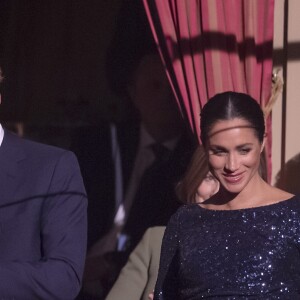 Le prince Harry, duc de Sussex, et Meghan Markle, duchesse de Sussex, enceinte, à la représentation du 10ème anniversaire du spectacle du Cirque du Soleil "Totem" au Roayl Albert Hall à Londres, le 16 janvier 2019.