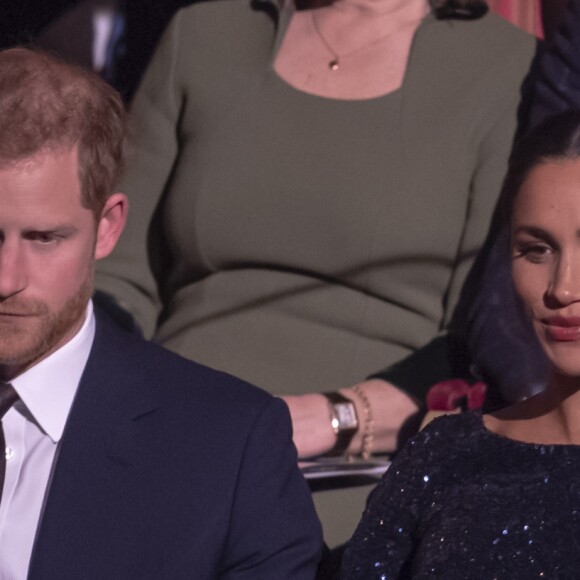 Le prince Harry, duc de Sussex, et Meghan Markle, duchesse de Sussex, enceinte, à la représentation du 10ème anniversaire du spectacle du Cirque du Soleil "Totem" au Roayl Albert Hall à Londres, le 16 janvier 2019.